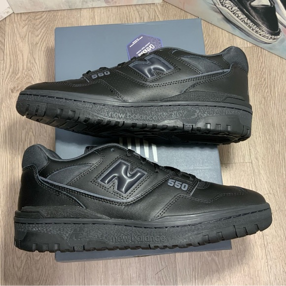 New Balance 550 Triple Black BB550BBB Sizes 10.5 Available Brand New - Picture 8 of 11